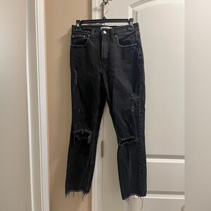 Black Abercrombie ripped jeans